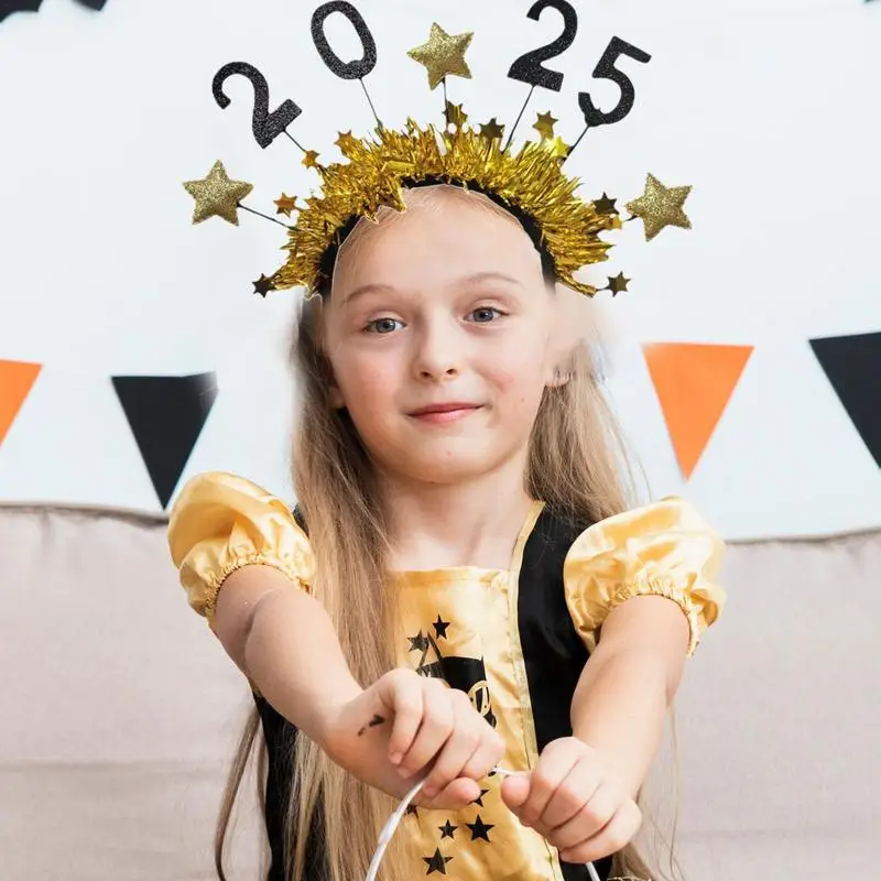 

2025 Star Headband 2025 Christmas Happy New Year Hair Accessories New Year's Eve Headband for Holiday Party Decoration