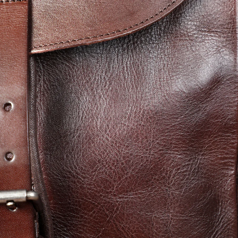 Lässiger Herrenrucksack aus echtem Leder, Laptoptasche für Herren, Reisetasche, Obermaterial aus Rindsleder, modischer Herrenrucksack im Preppy-Stil – Detail 31