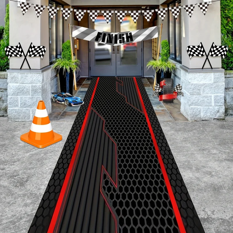 VIKAMA Racing Track Style Motorcycle Mat, Sports Style Design, Modern Home Accessories, Home Decoration