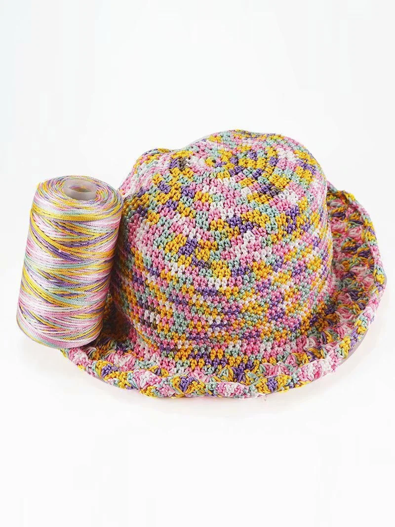 1.5mm  Thickness Crochet Yarn Thin Ice Blended Braided Cotton Thread For DIY Hand Knitting Bag Hat Shoes 100Grams Roll 60 Colors