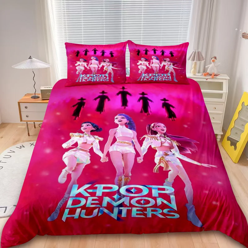

D-Demon H-Hunters Duvet Cover Set K-pop Bedding Set Comforter Cover Twin King with Pillocase Children Gifts Decor