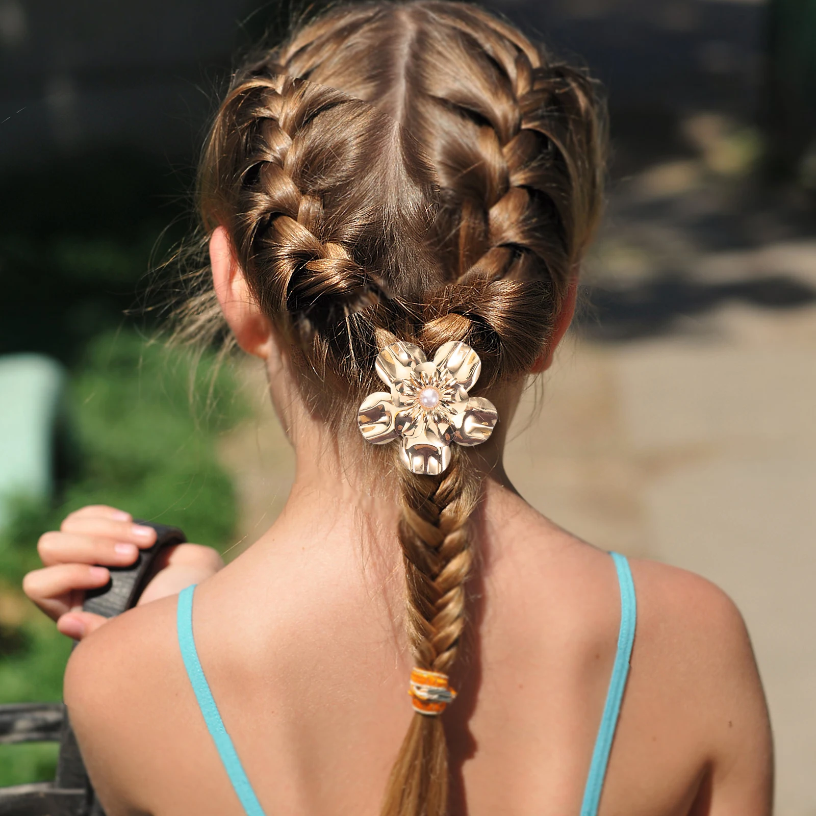 

2 Pcs Hair Ring Floral Women Scrunchie Circle Cuff Ties Scrunchies for Elastic Ponytail