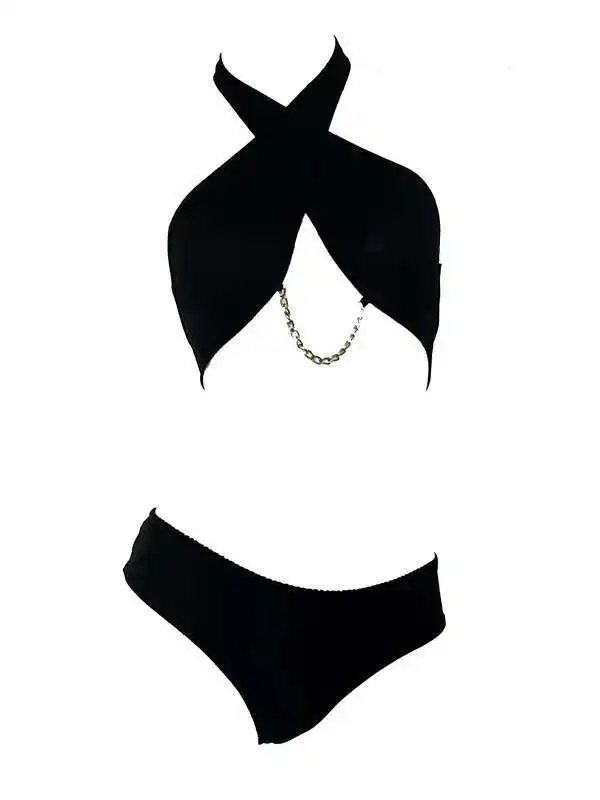 Pure Desire ข้ามแขวนคอกางเกงขาสั้นชุด Backless ลึก V กางเกงขาสั้นชุดสําหรับไนท์คลับ Charming บาง U5XN