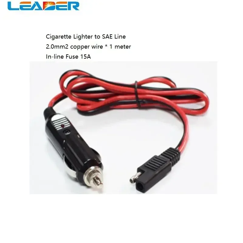 Car Charger Cigarette Lighter To SAE Line Cable Plug Electric Wires 14AWG 100cm 12V Connector Harness Battery Charger