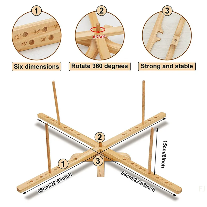 [YU]Wooden Yarn Thread Fiber String Wool Winder Holder Hand Knitting Craft Tools For Patchwork DIY Accessories