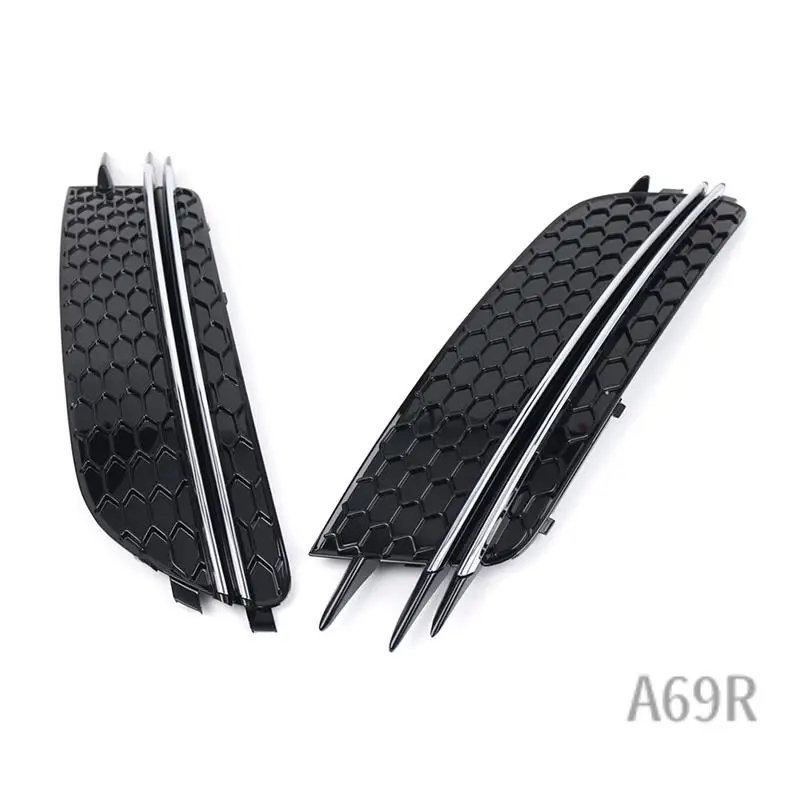 

A69R-Car Front Bumper Fog Light Grill Cover For A6 C7 A7 2012-2015 Fog Light Bezel 4G0807681 4G0807682