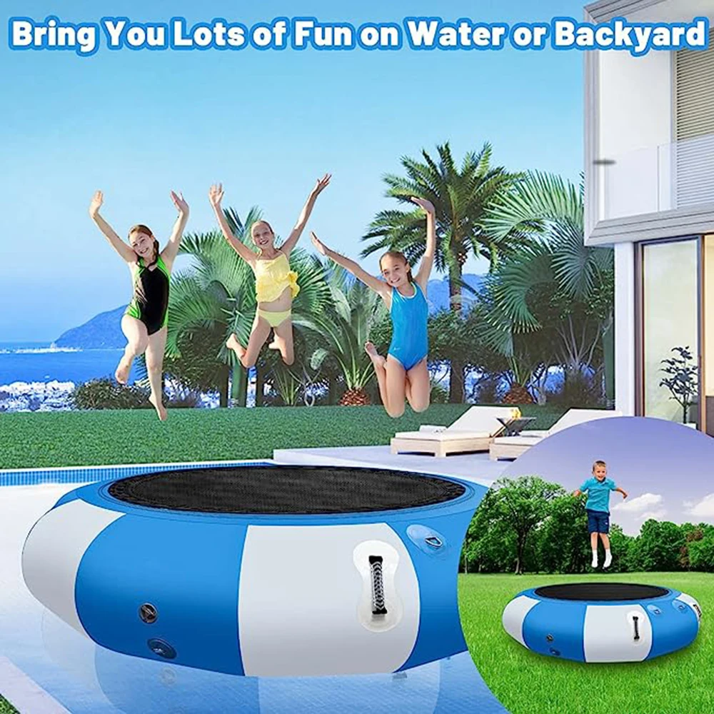 High Quality Water Trampoline 3m Dia PVC Inflatable Bouncer Floating Inflatable Water Jumping Bed Play Equipment with air pump