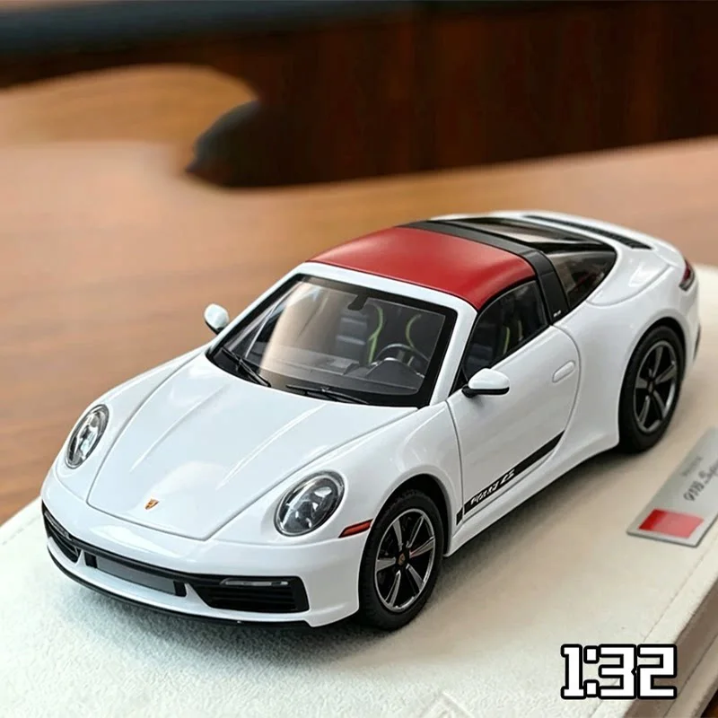 1:32 911 Modell Sportwagen Spielzeugauto aus Legierung mit Öffnenden Türen, Simuliertem Interieur und Gummireifen, Exquisites Supercar-Spielzeug