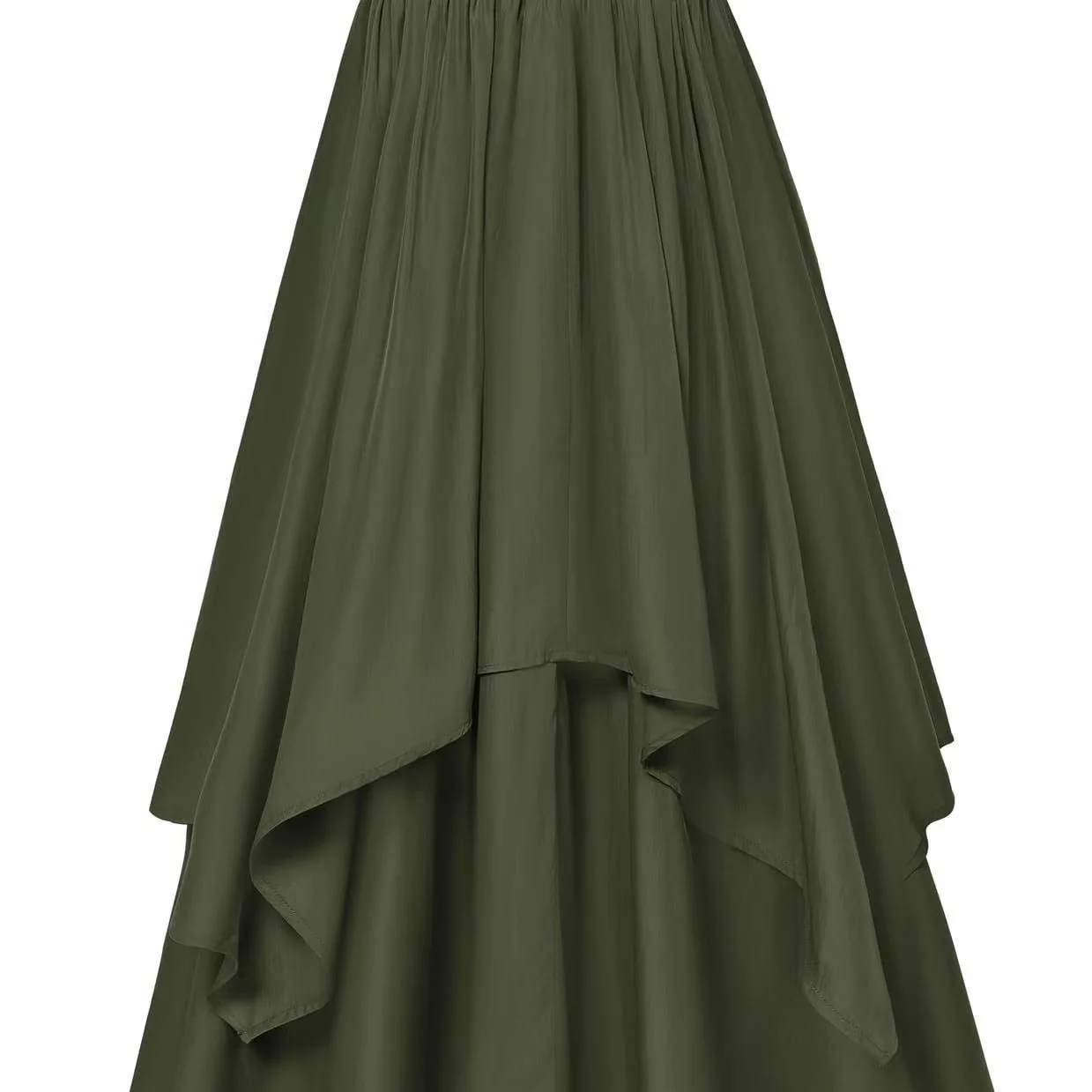Street Style A-Line  Skirt for plus Size Women Irregular Design Slimming  Color Umbrella Skirt for Heavy MM