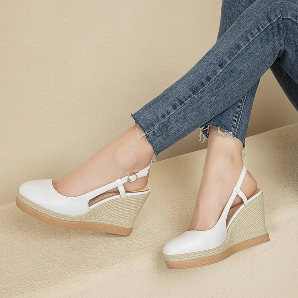 Sandalias de cuña con correa e - Espadrille Wedge Shoes reseña y precio