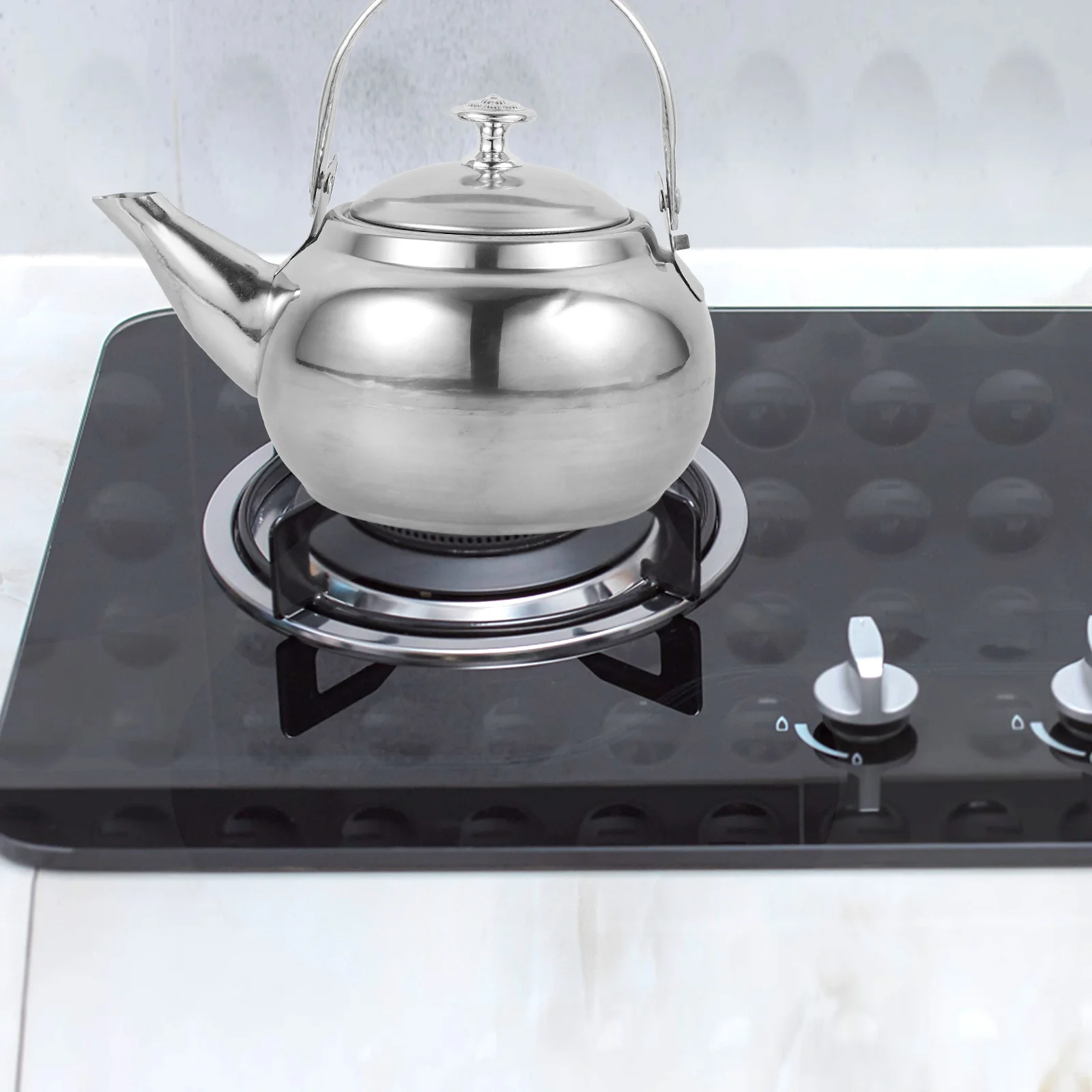 Stainless Steel Tea Kettle Cold Water Use Ergonomic Handle Heat Resistant Smooth Spout Portable For Camping Picnic Kitchen