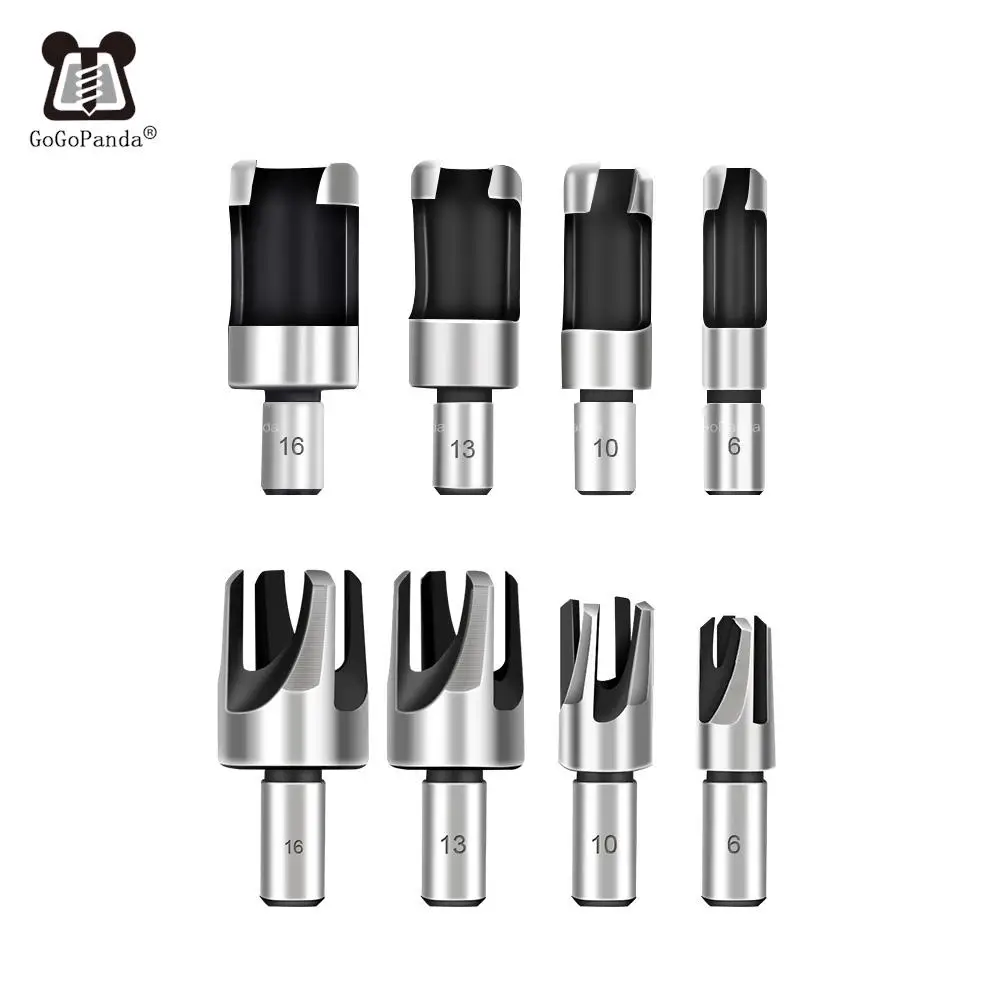 Free Shipping 4pcs Carbon Steel Claw Type Wood Plug Hole Cutter Woodworker Plug Cutting Drill Bit Professional Set