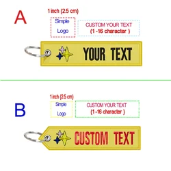 Personalized Custom embroidered text simple logo key chain