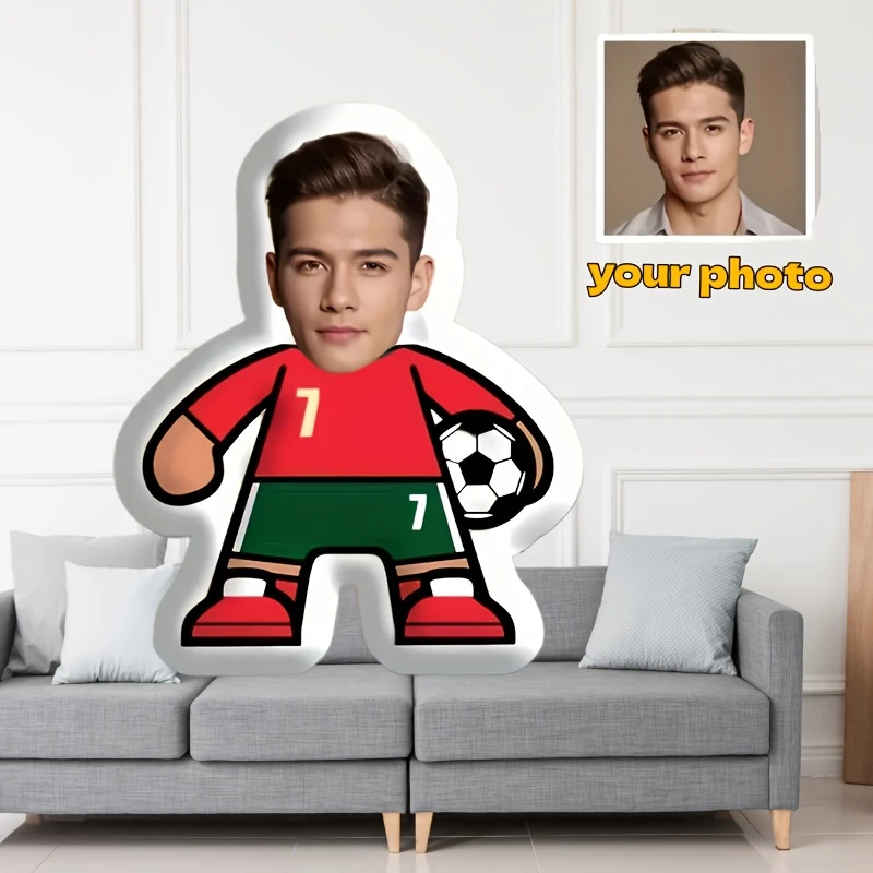 Personalized Custom Cartoon Figure Pillow 1 Piece Upload Your Face Photo Custom Outfit Shaped Plush Cushion Birthday Gift