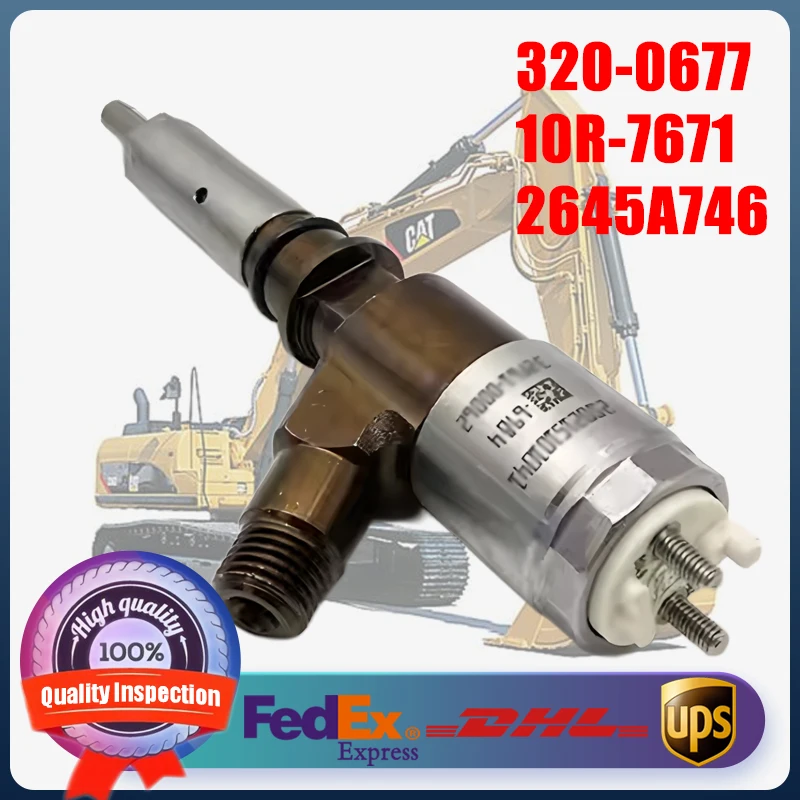 

320-0677 10R-7671 2645A746 Fuel Common Rail Injector is Suitable For Caterpillar C6.6 and C4.4 Engines.