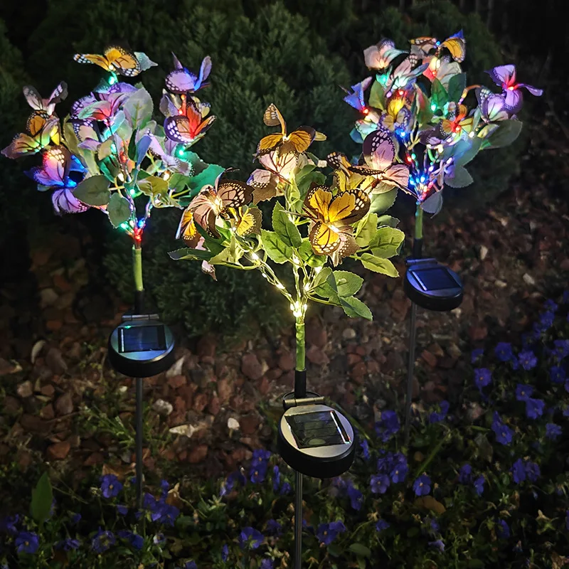 

Solar LED Butterfly Flower Light Outdoor Simulation Butterfly Lawn Lamp Garden Waterproof Landscape for Home Christmas Decor