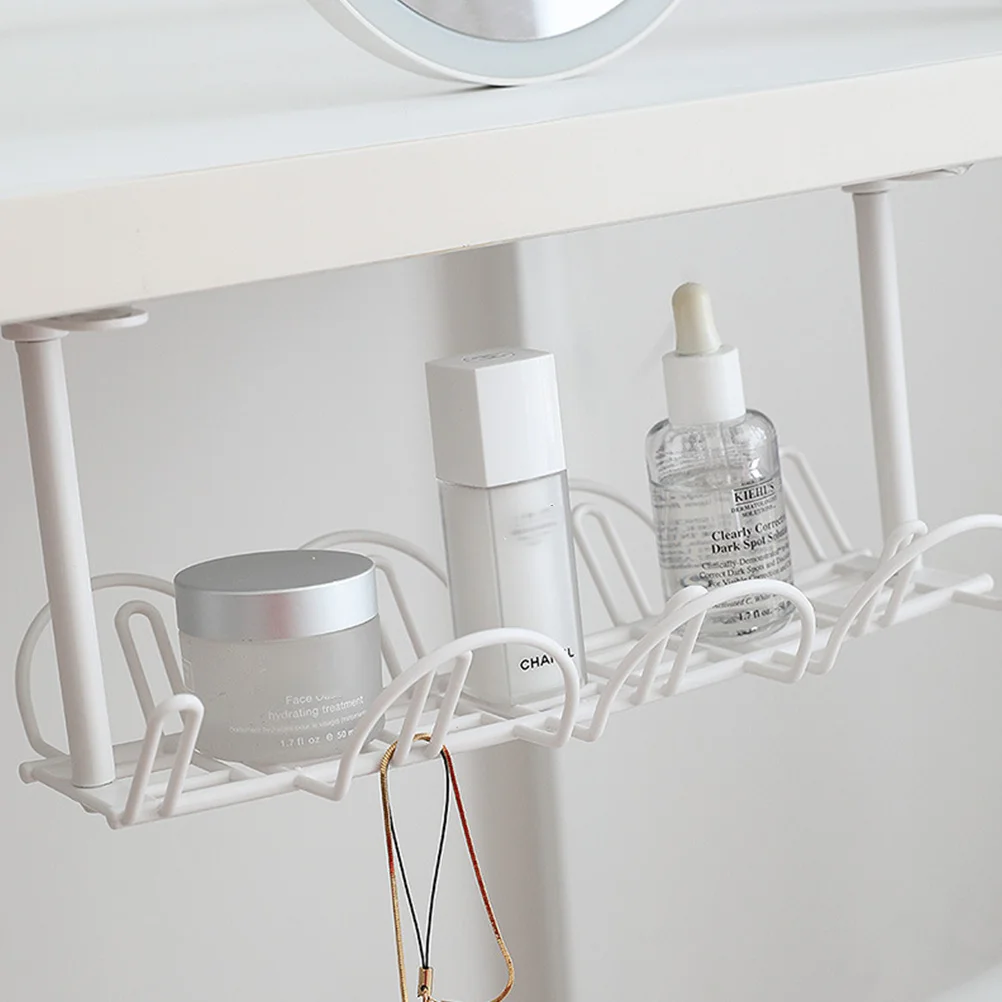 

2pcs Storage Rack Hanging Basket Grey 1 Layer No Punch Office Desk Organizer For Pen Pencil Phone Cable Desktop File Holder