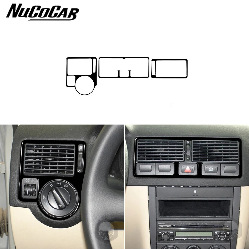 For Volkswagen Golf 4 MK4 1999-2004 Piano Black air conditioning air outlet panel Car Interior Accessories Decorative Stickers