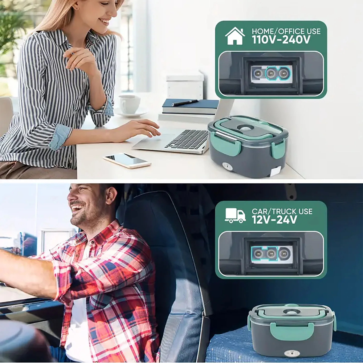 

Портативный ланч-бокс с подогревом, 1 шт., интегрированный дизайн, портативный, с подогревом, изолированный, герметичный, насолождайтесь здоровыми и вкусной едой