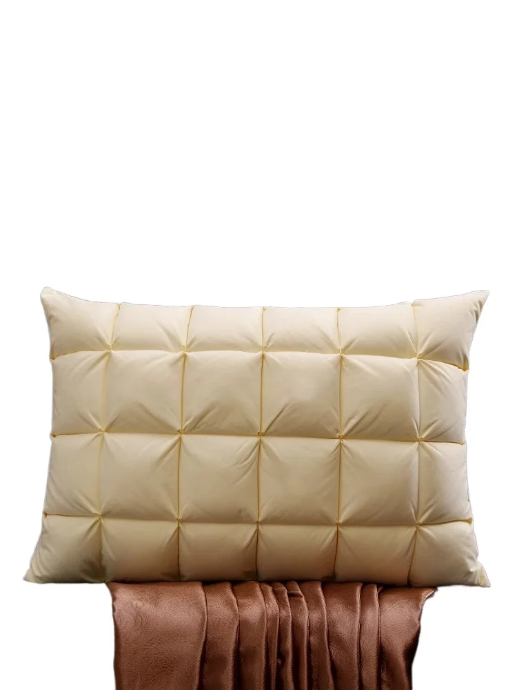 White goose down down pillow, protect cervical spine and help sleep, adult five-star hotel does not deform pillow core