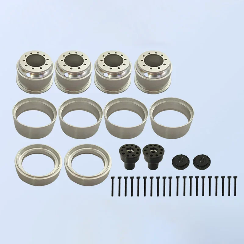 JDMODEL 2pcs Metal 100MM Tire Lock Rear Wheel Hub for 1/14 Tamiya RC Truck for SCANIA 770S R620 VOLVO BENZ Arocs MAN TGXCar