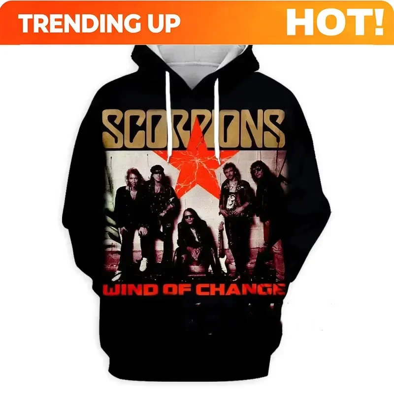 Customization ROCK BAND Scorpions 3d Print Hoodie Men Women Fashion Plus Size Tracksuit Casual Hoodie Sweatshirt Autumn Winter C