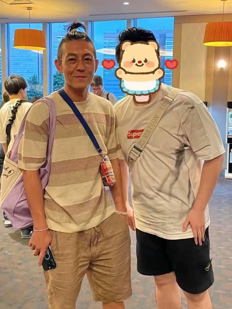 

Spring Summer Loose Feeling! Xige Linen Cool Hollow Breathable ex Faion Knitted ort Sve T-irt