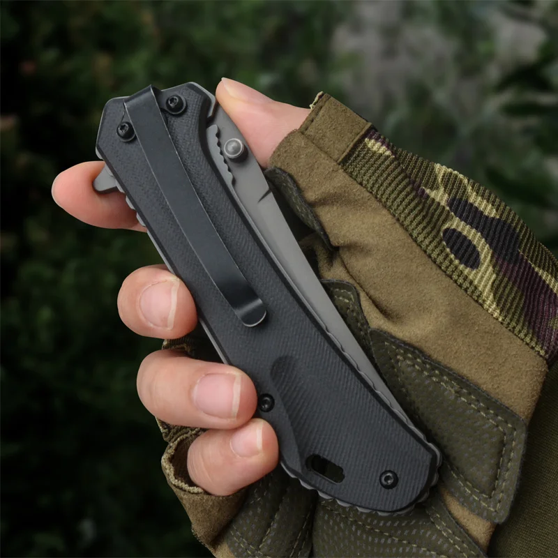 2023 New Arrival CSL010 Outdoor Stainless Steel Folding Knife Adventure Military Tactical Survival G10 Handle Camping Pocket EDC