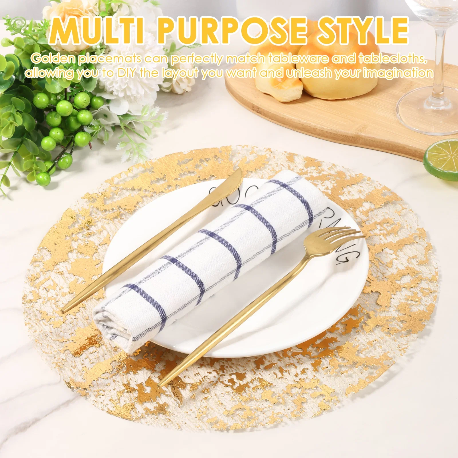 50Pcs Gold Foil Placemat 13