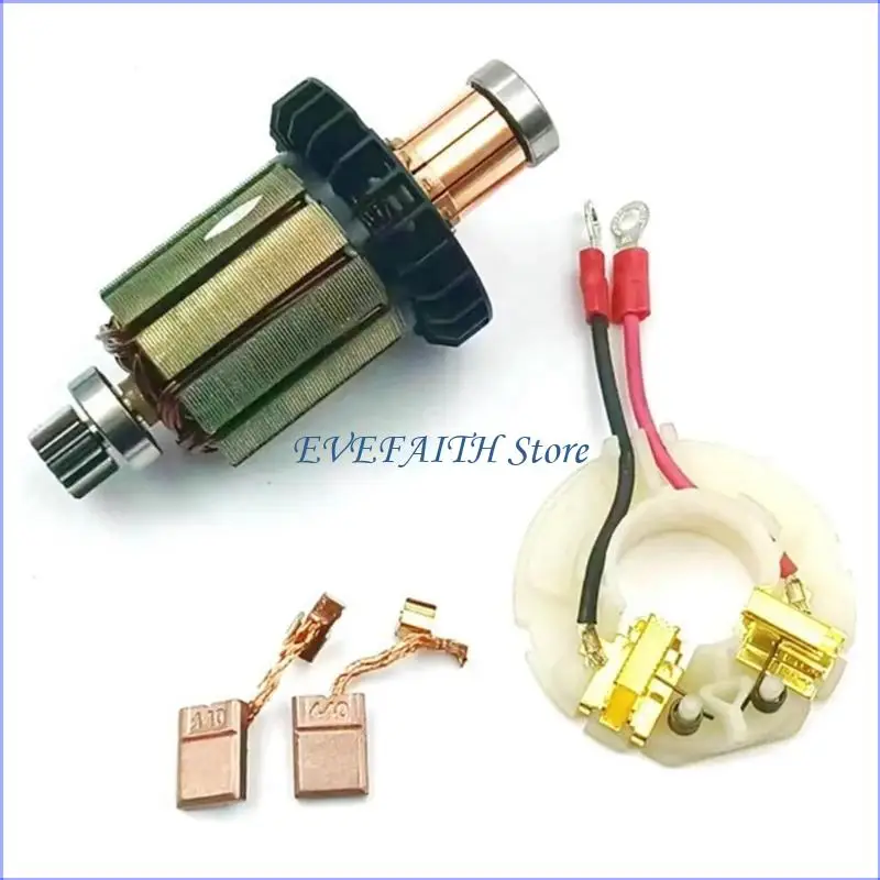 

124B Carbon Brush Holder & Rotor Set Heat Resistant Carbon Brushes High Conductivity Device Suitable for CB440 DHP458 Models
