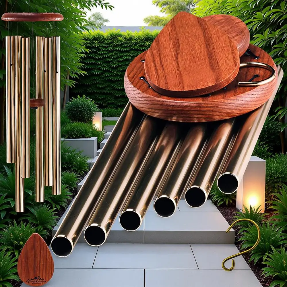 

Элегантный 38, бронзовый тон, колокольчик с декоративным камнем, декор для уличного патио, садовый орнамент