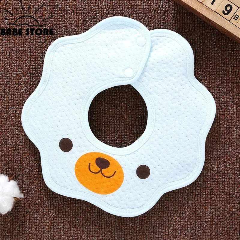 New Baby Saliva Towel Waterproof Octagonal Saliva Towel Baby Products 360° Snap Button Petals Newborn Bib Baby Products