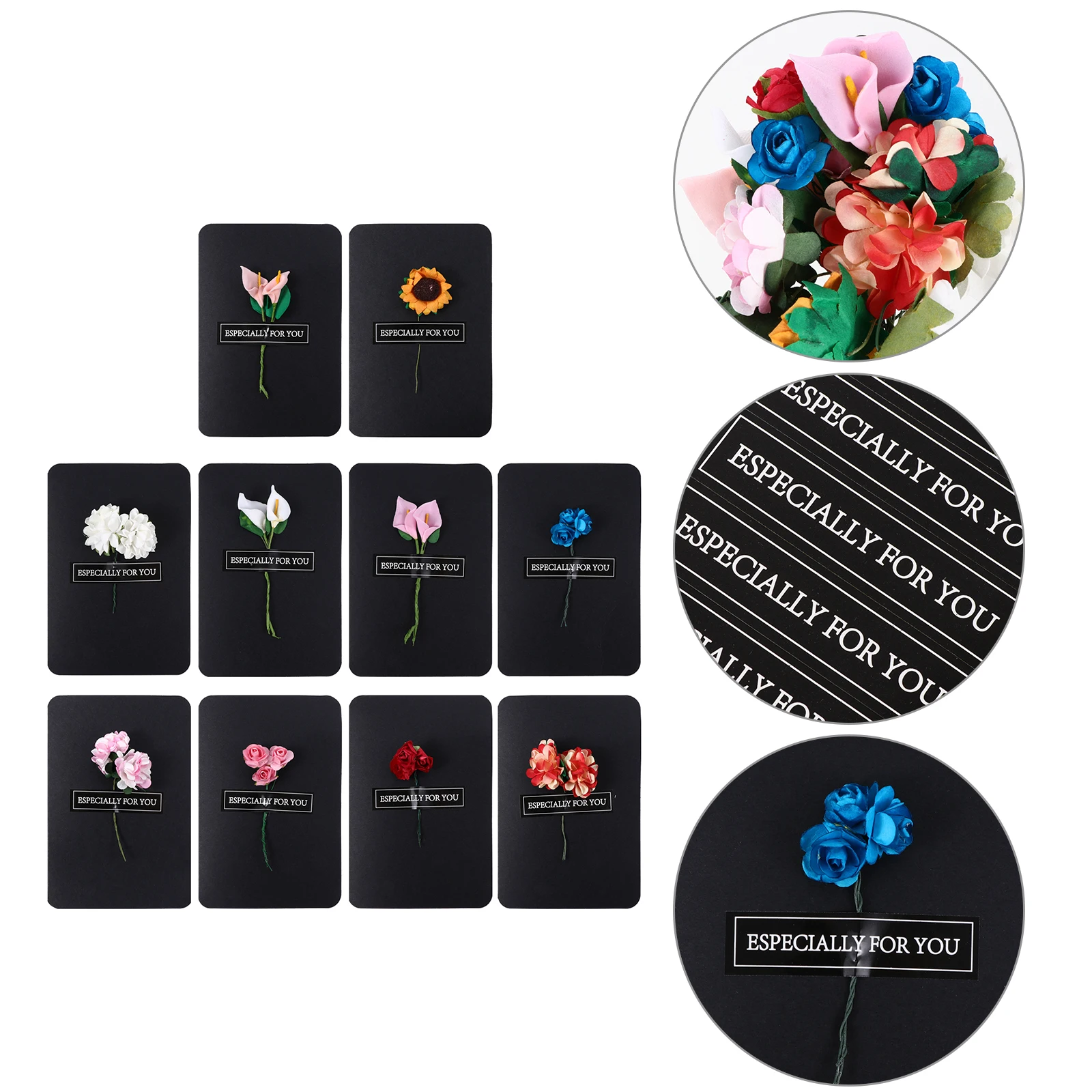 

10 Pcs Greeting Card Festival Cards Holiday Manual Various Greetings Black Embrace Bride