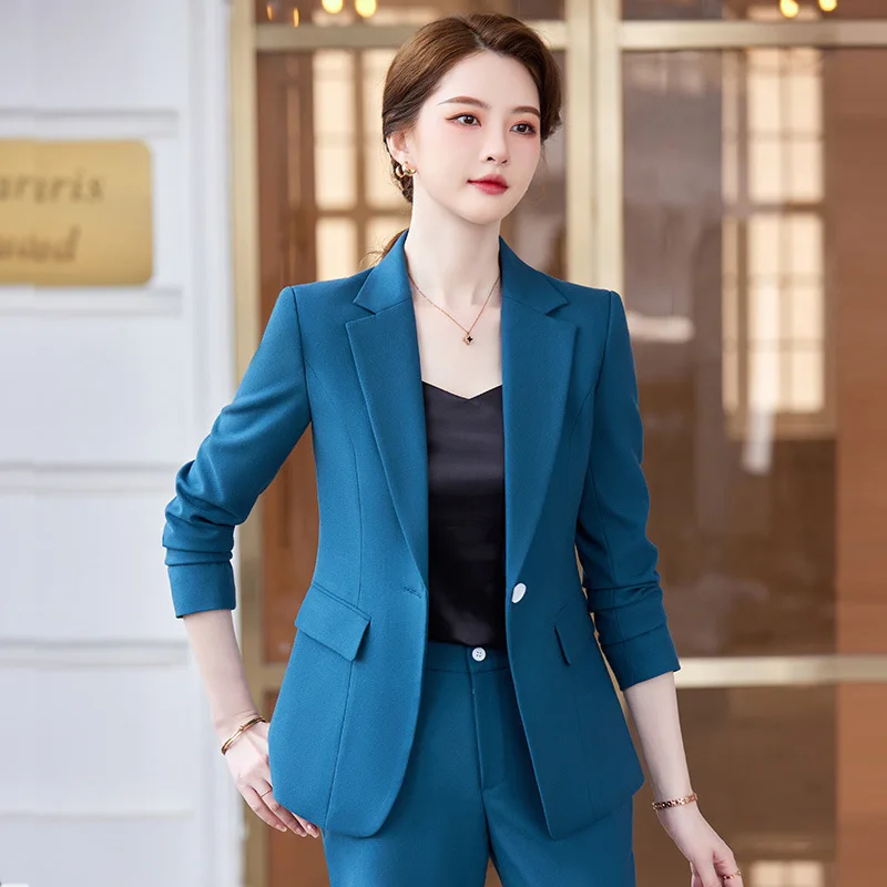 Business Wear Autumn and Winter Long Sleeve Suit Temperament Civil Servant Interview White Collar Office Wear Work Clothes Small