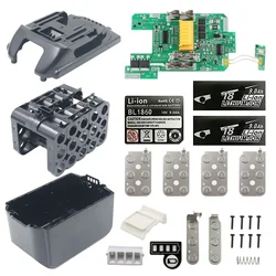 Caja de batería de iones de litio BL1890, placa de circuito de protección de carga PCB, caja de carcasa, BL1860-15 para Makita 18V 9.0Ah, etiqueta adhesiva