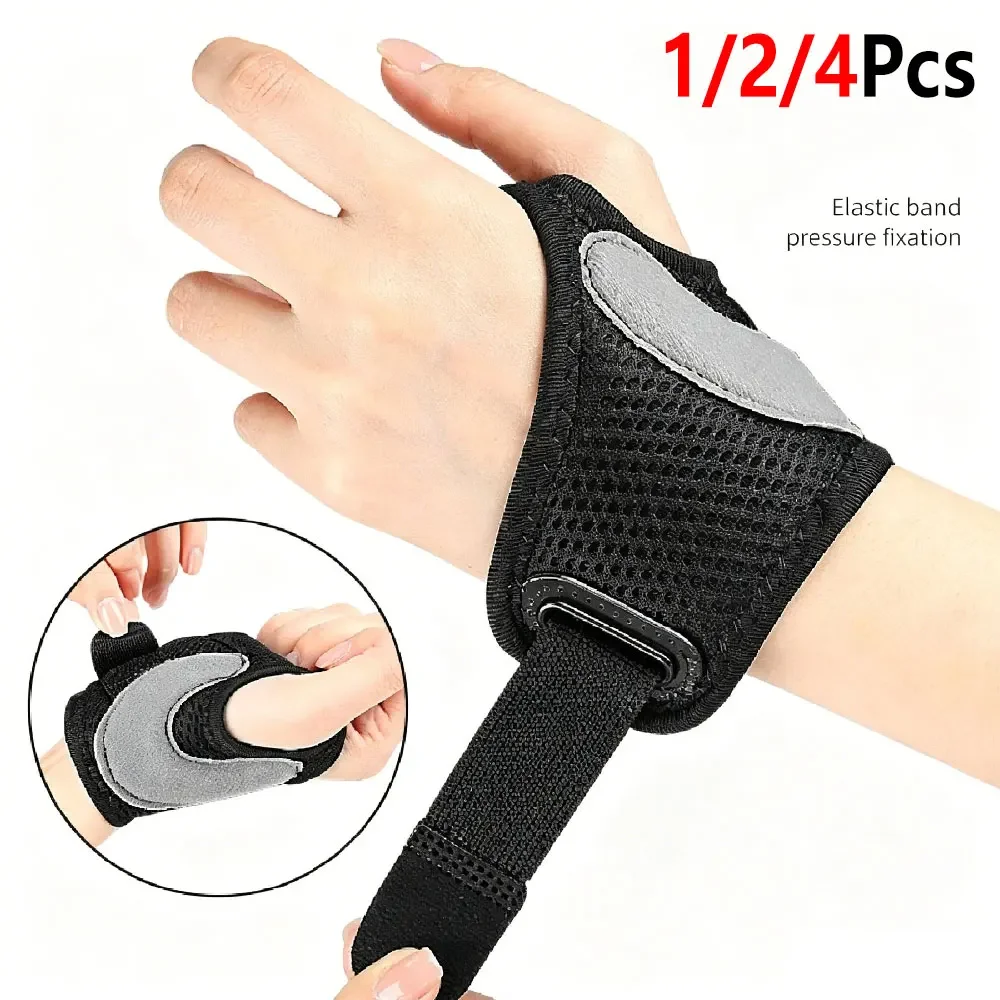 1/2/4Pcs Thumb Stabilizer Brace, Adjustable Thumb Support Splint with Aluminum Strip for Tennis Weightlifting Gym Sports