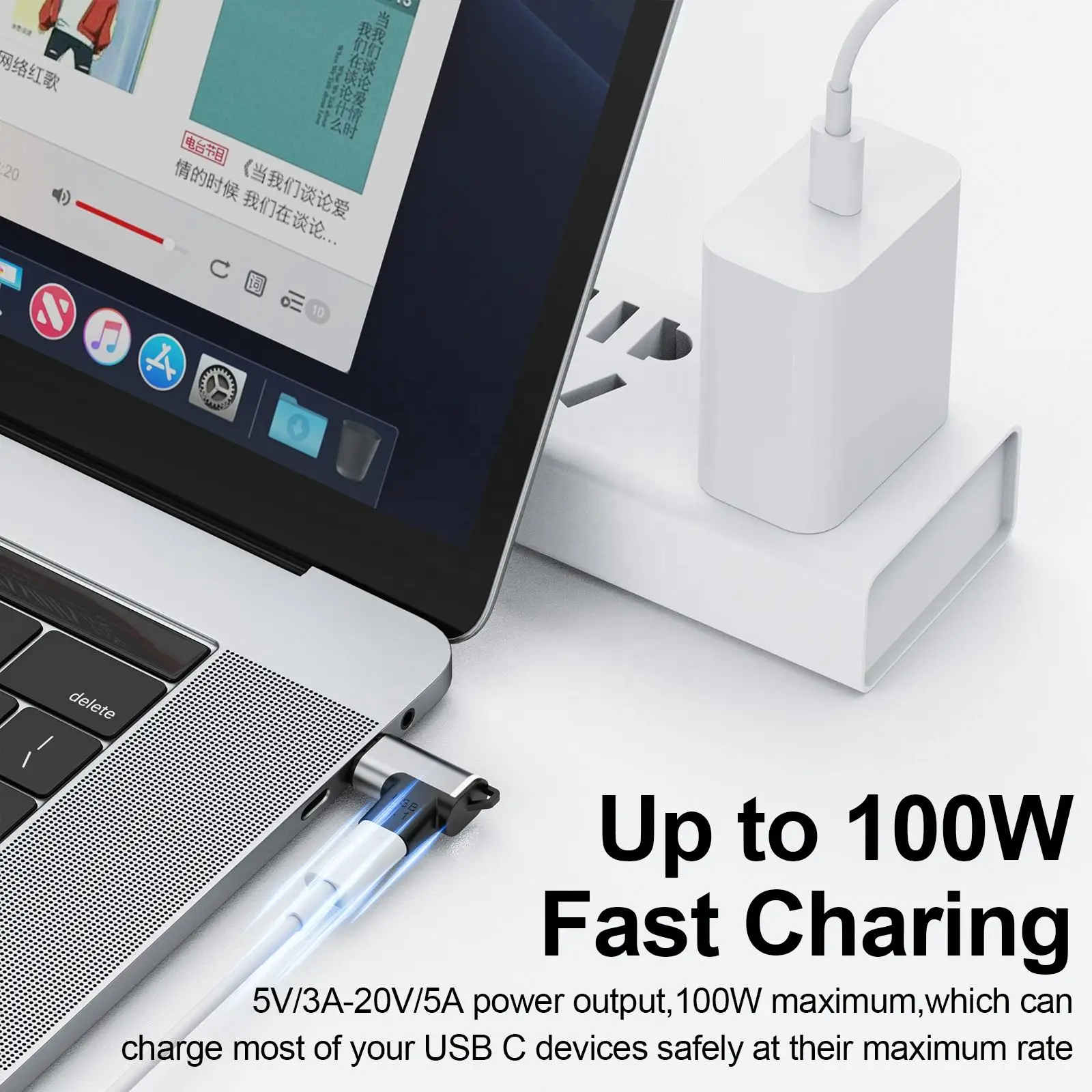 Mobile Phone Adapter 210CF3000 24 Pin 100W PD USB-C  Type-C to USB-C  Type-C Magnetic Charging Adapter