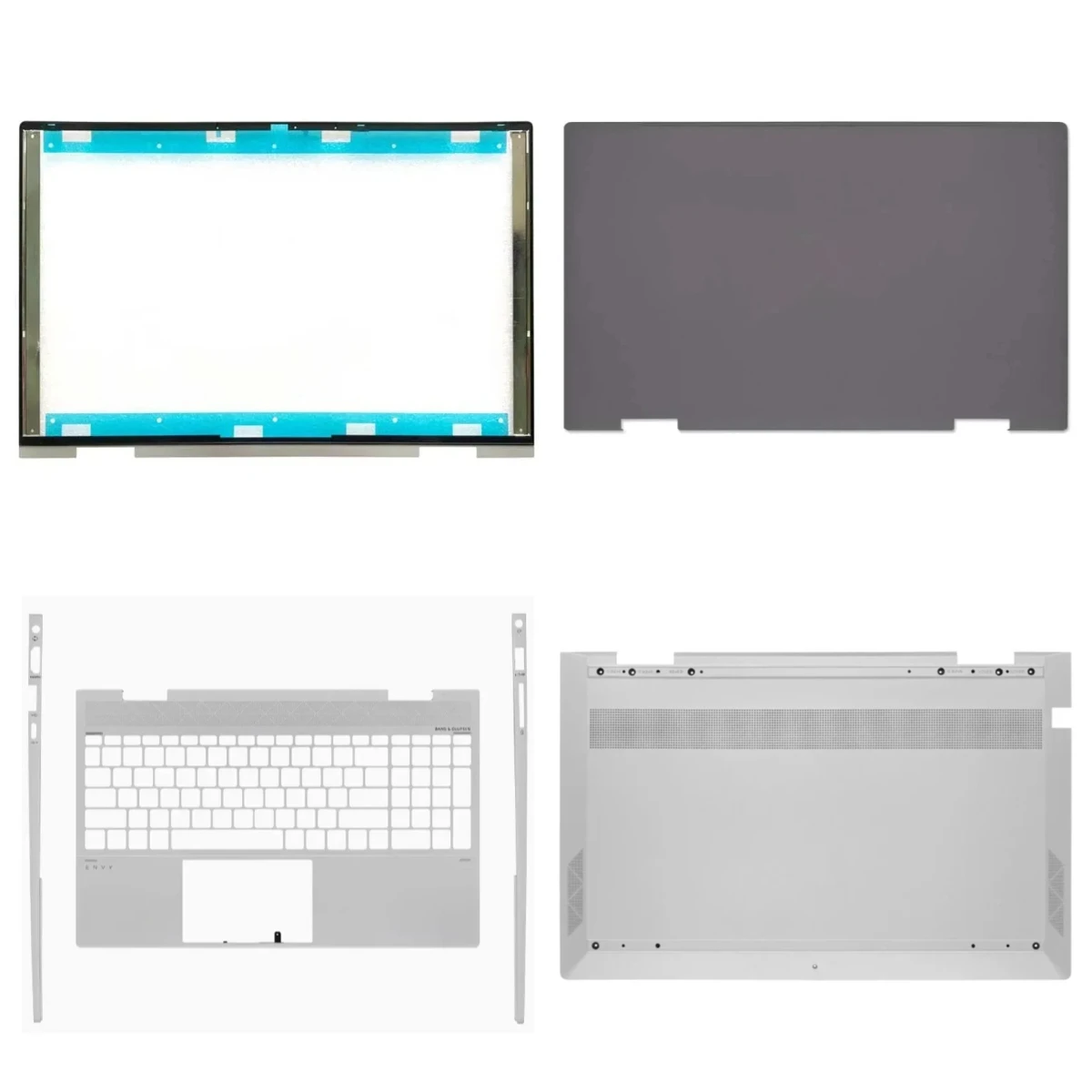 Compatible with ENVY x360 15-ed 15-ee, TPN-C149: LCD Top Cover, Screen Bezel, Palm Rest, Bottom Base, Hinge, Keyboard, ABCD Case