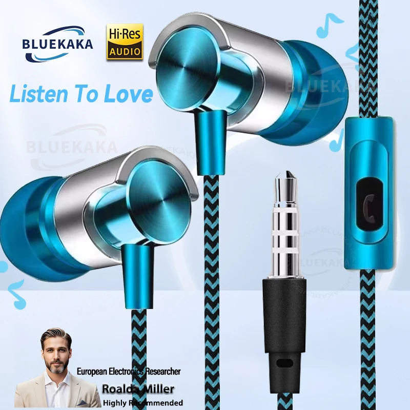 새로운 업그레이드 3.5mm 유선 헤드폰 소음 차단 인이어 스포츠 이어폰 듀얼 드라이버 베이스 스테레오 게임용 헤드셋 마이크가 있는 HiFi 음악 이어버드