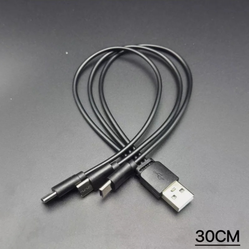 3 In 1 Triple USB C Fast Charging Cable Compact Portable PVC Data Sync Charger Cord Multi Port Design For Samsung  Xiaomi