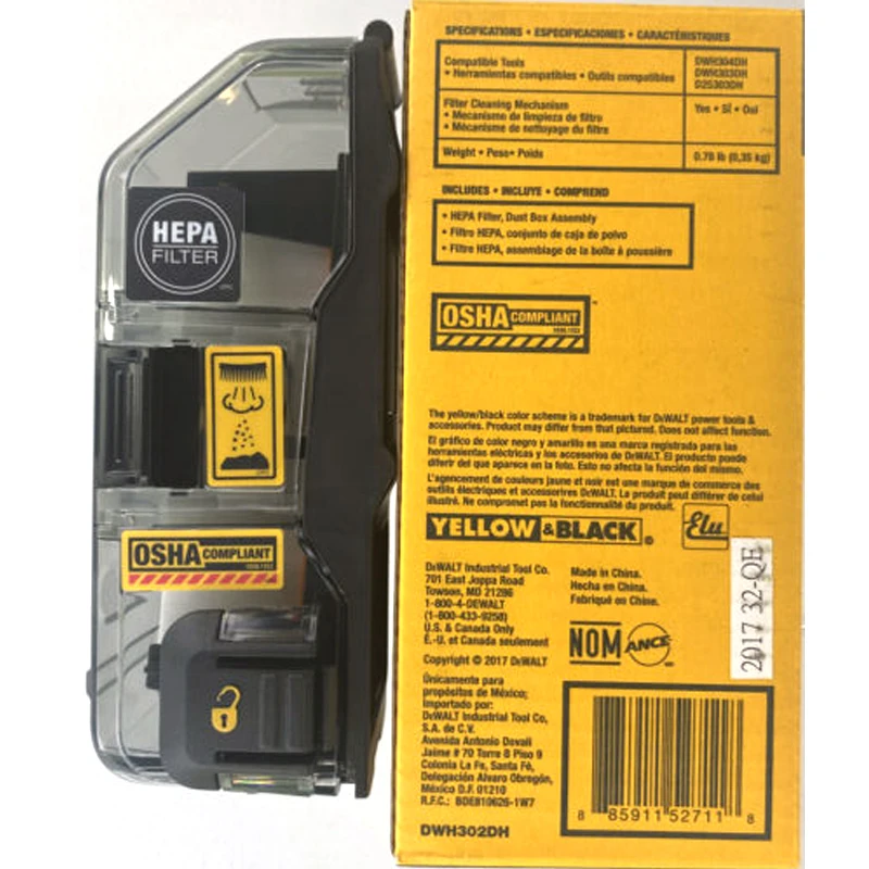 DEWALT DWH302DH Heavy Duty Table 1 Compliant Replacement Dust Box Power Tool Accessories