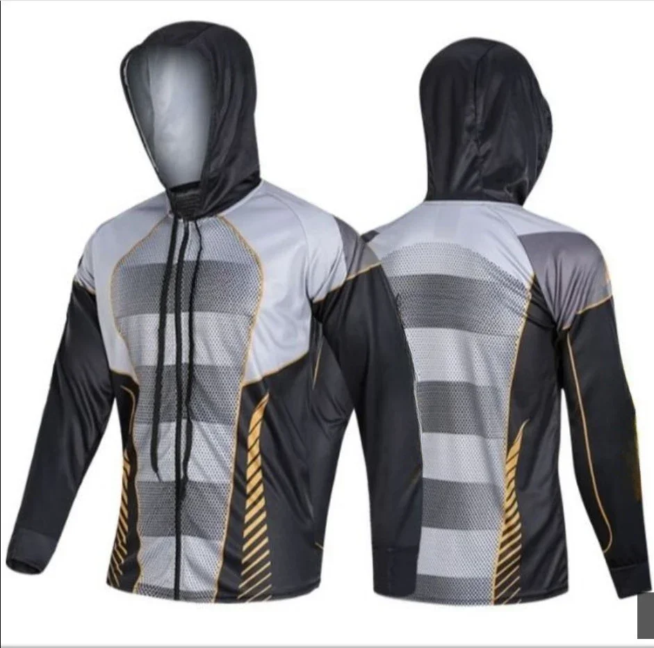 Camisa de pesca con capucha transpirable anti-UV y antimosquitos