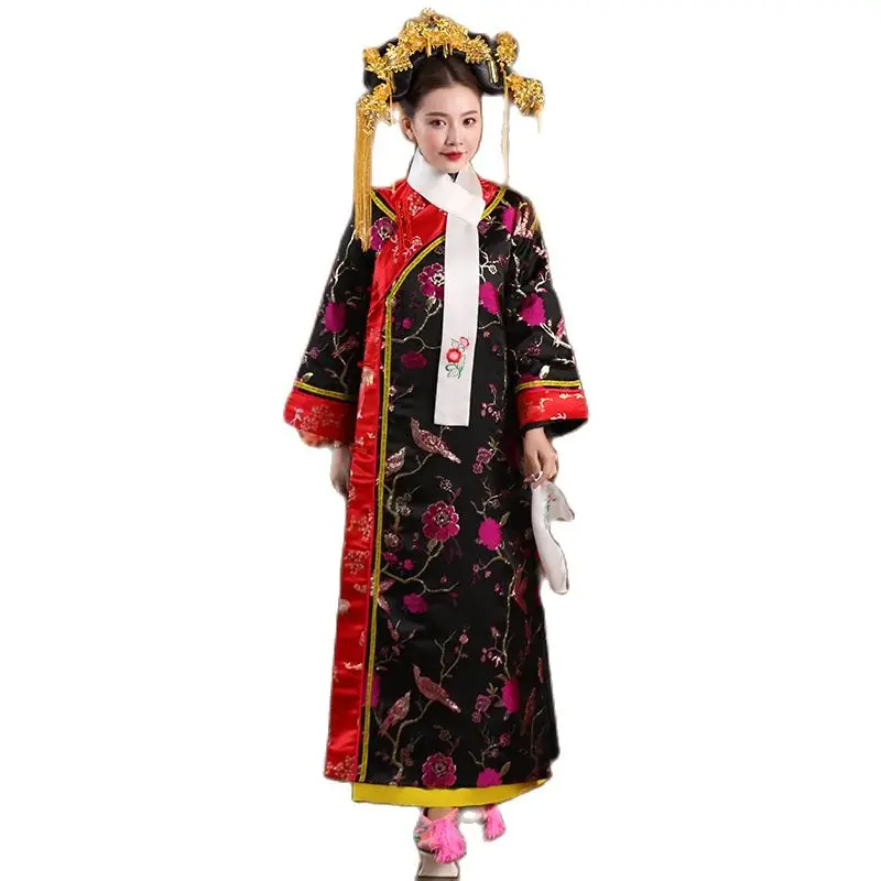 Women's Elegant Cheongsam Dress Ancient Qing Dynasty Princess Costume Chinese Traditional Clothing TV Movie Stage Outfit