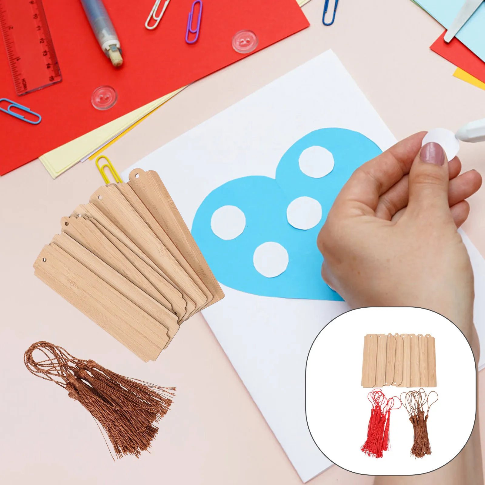 1 مجموعة DIY فارغة الخيزران الإشارات المرجعية المجلس للحرف اليدوية القراءة الفائدة هدية DIY الإشارات المرجعية فارغة