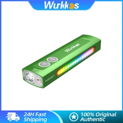 Wurkkos hd01 tocha 1200lm de alta potência led lanternas recarregáveis luz verde luzes brancas lado rgb holofote edc lâmpada magnética