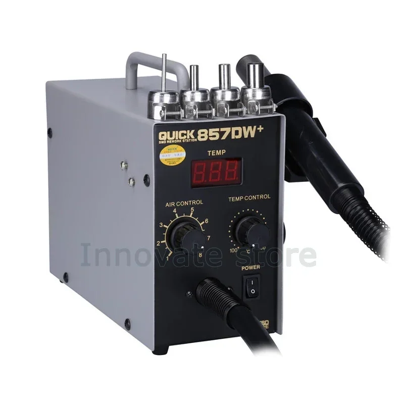 Estações de solda QUICK 857DW + Estação de retrabalho de pistola de ar quente Estação de soldagem de ar quente para aquecimento rápido BGA SMD