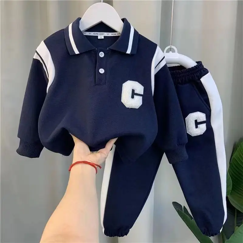 

2024 Spring Autumn Kids Clothes Boys Sets Sports Suit Children Tracksuit Boys Long Sleeve Letter T-Shirt Pant 2Pcs Suit 2-10Year