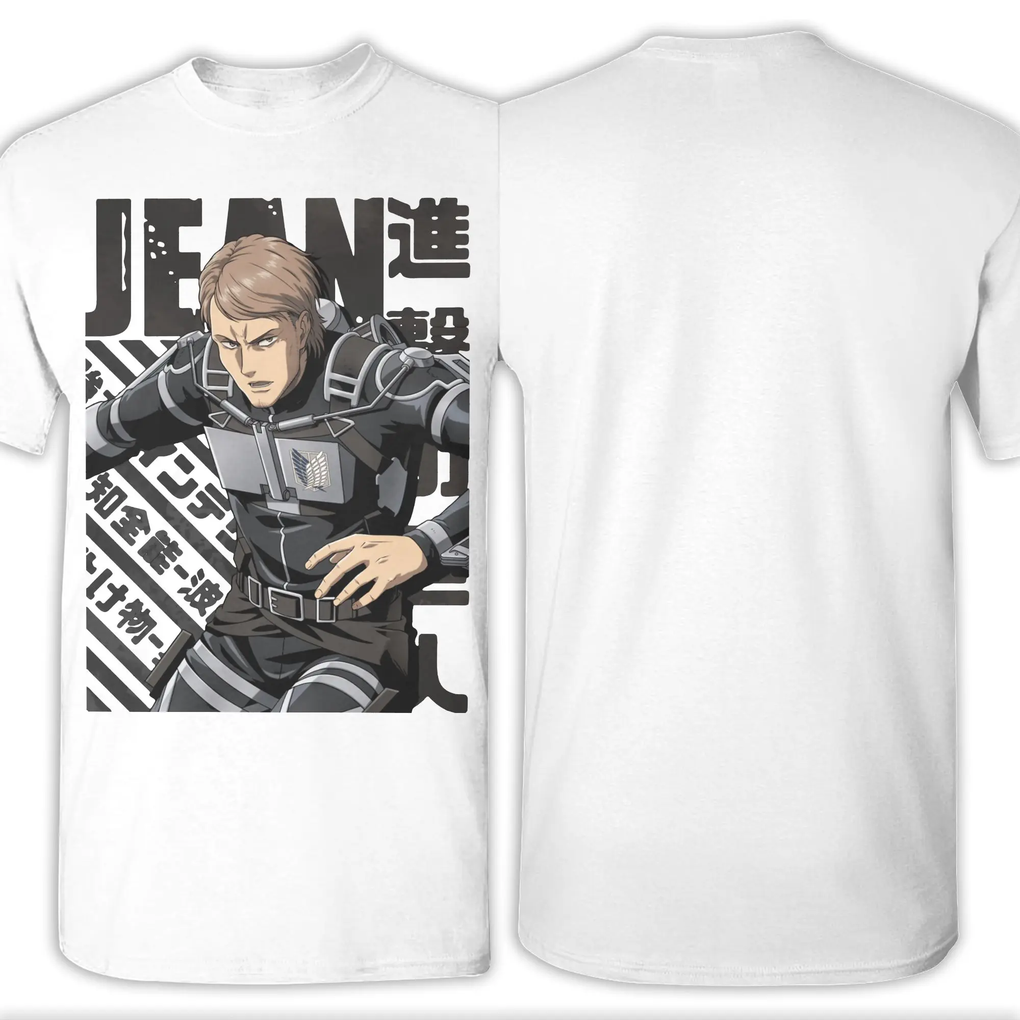 Shingeki no Kyojin Jean Kirstein T-Shirts Herren Attack on Titan Freizeit-T-Shirts aus Baumwolle mit O-Ausschnitt und kurzen Ärmeln – Detail 2
