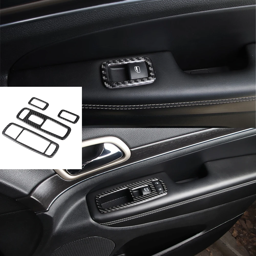 Car Window Lift Button Panel Decoraion Cover Trim for Jeep Grand Cherokee 2011-2019 2020 2021 2022 2023 Interior Accessories