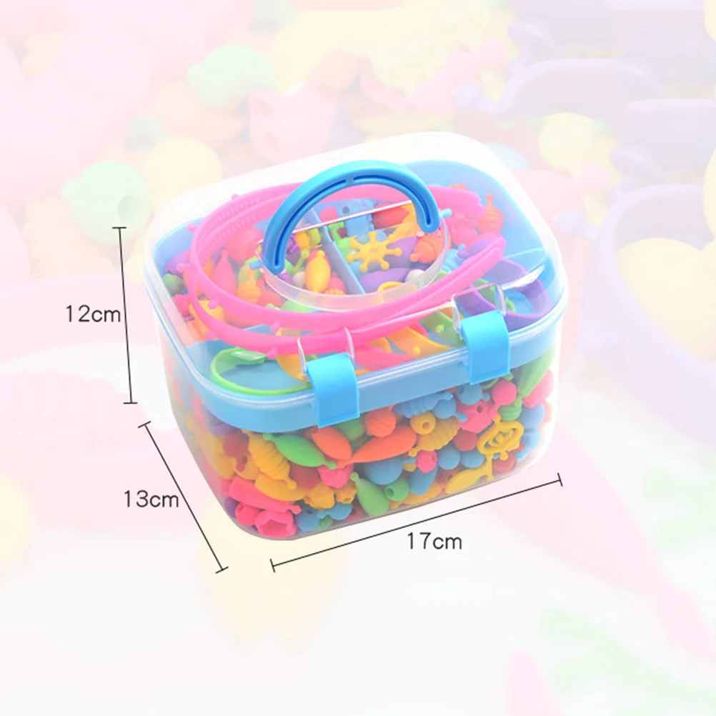 1 caja de cuentas de plástico Diy para Kit de formas variadas coloridas, conjunto de joyería hecha a mano para niños, fiesta educativa creativa